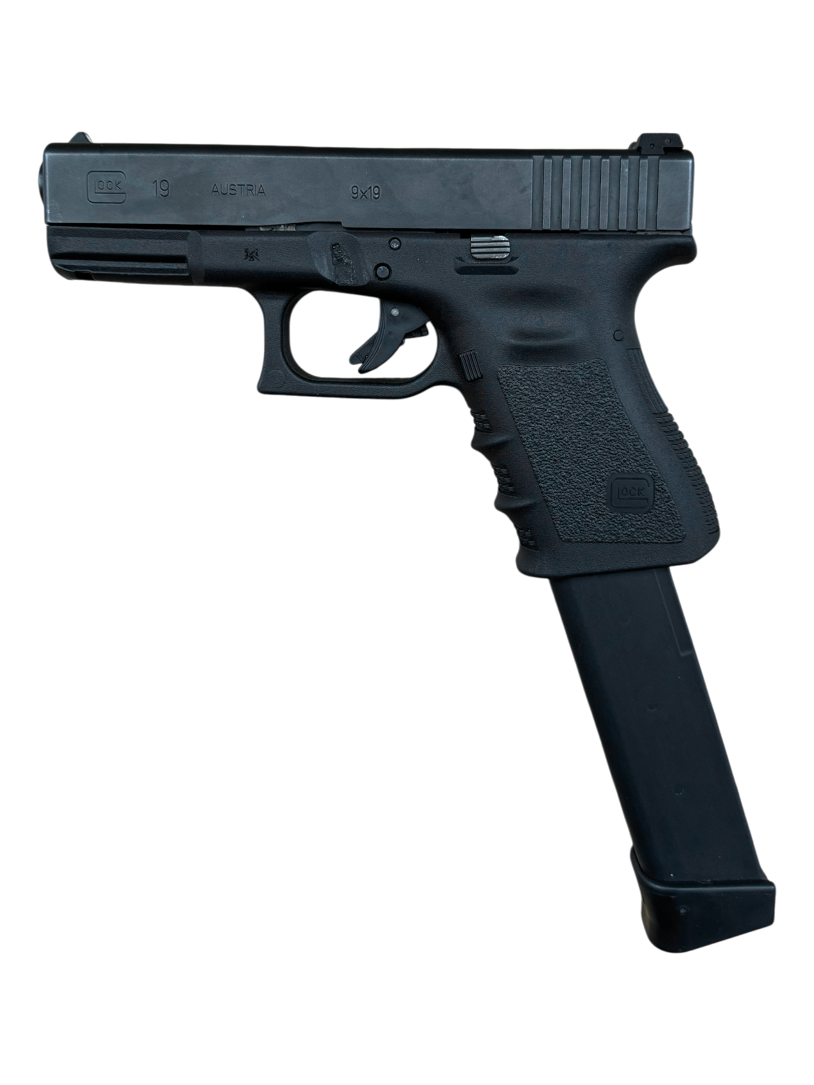GLOCK 19 SEMI-AUTOMATIC PISTOL W/ EXTENDED MAGAZINE 