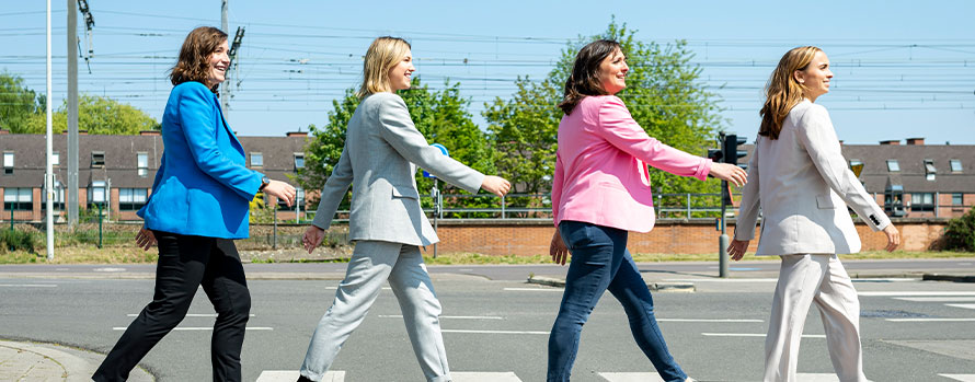 Employees Walking