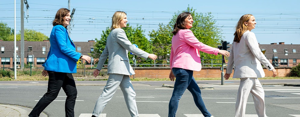 Employees Walking