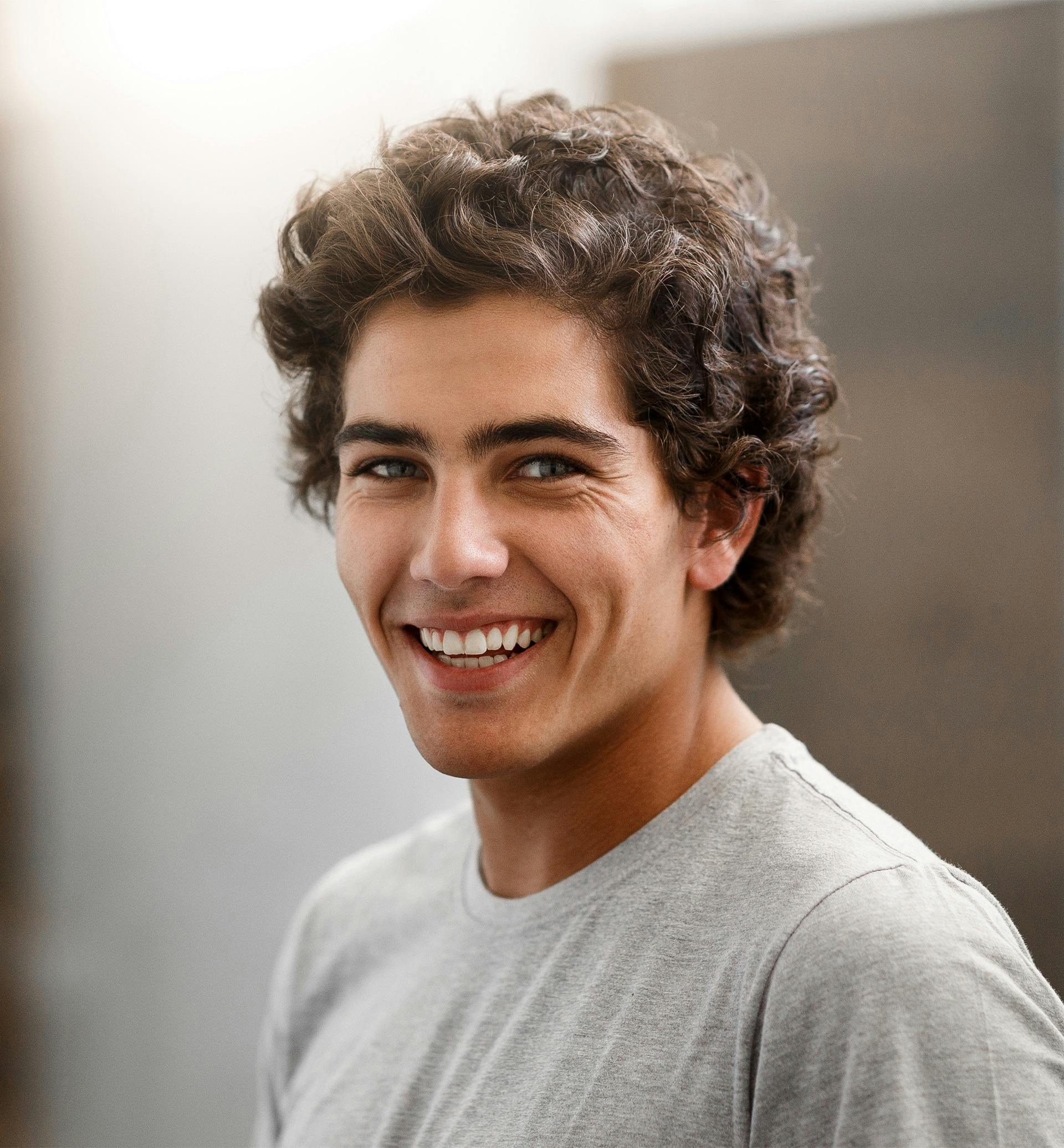 teen boy smiling