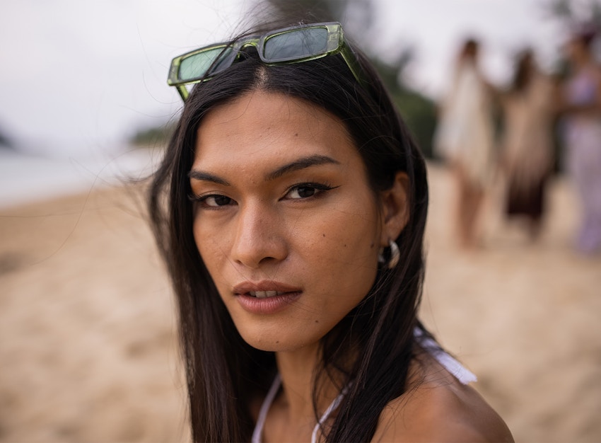 woman looking into the camera