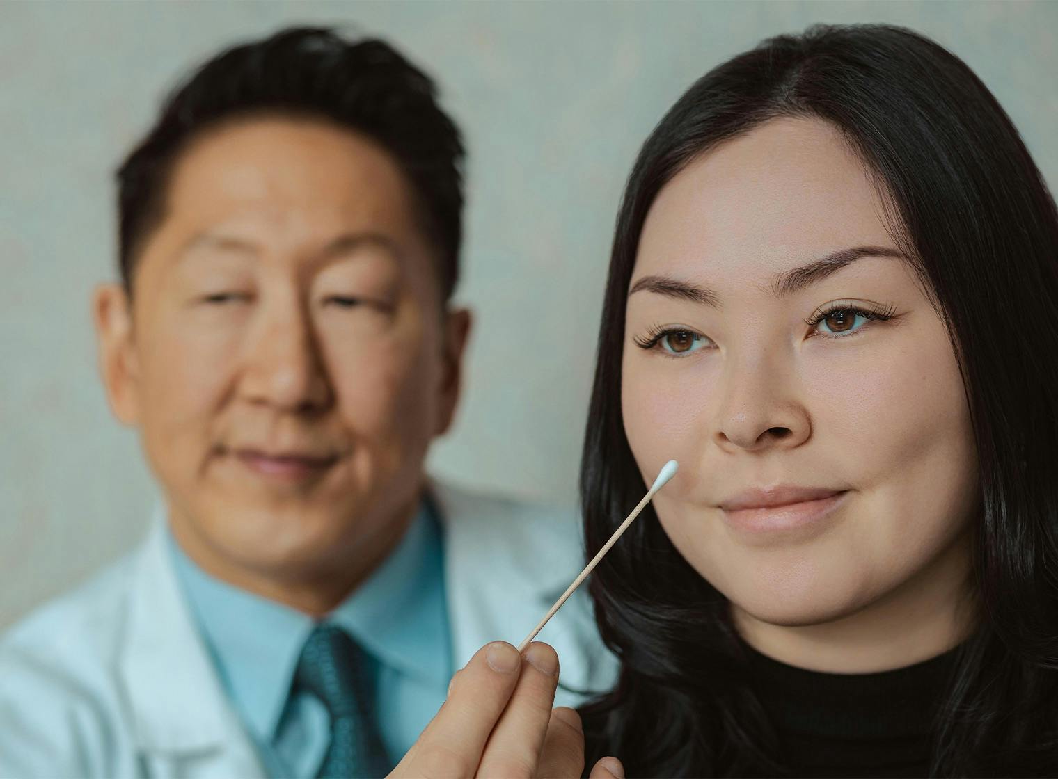 doctor looking at a patient