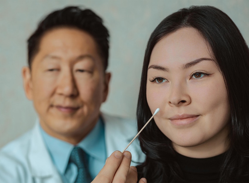 doctor looking at a patient