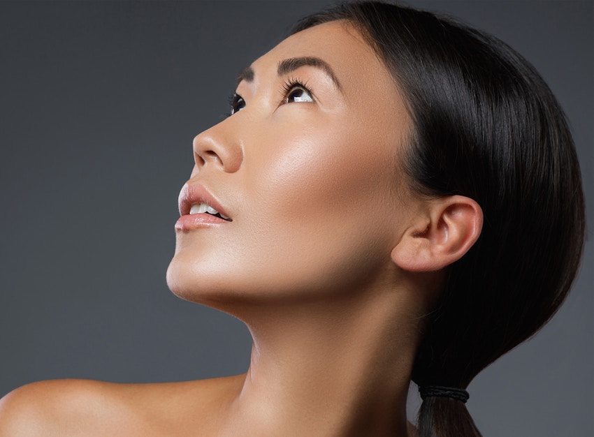 woman looking up