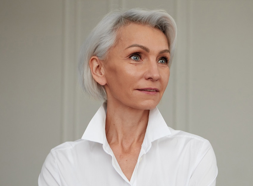 woman looking to the side