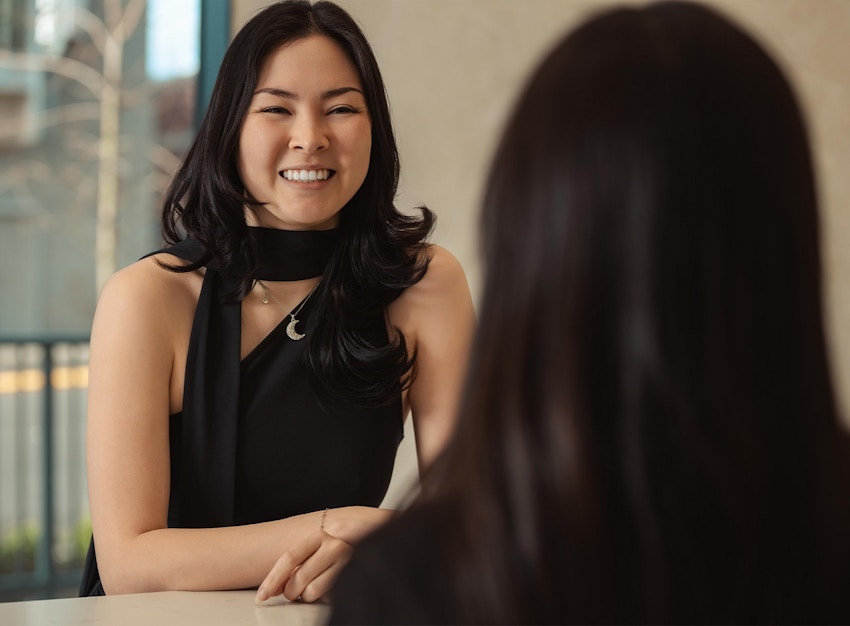woman smiling