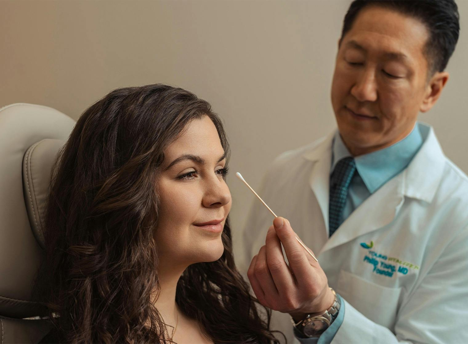 doctor looking at a patient
