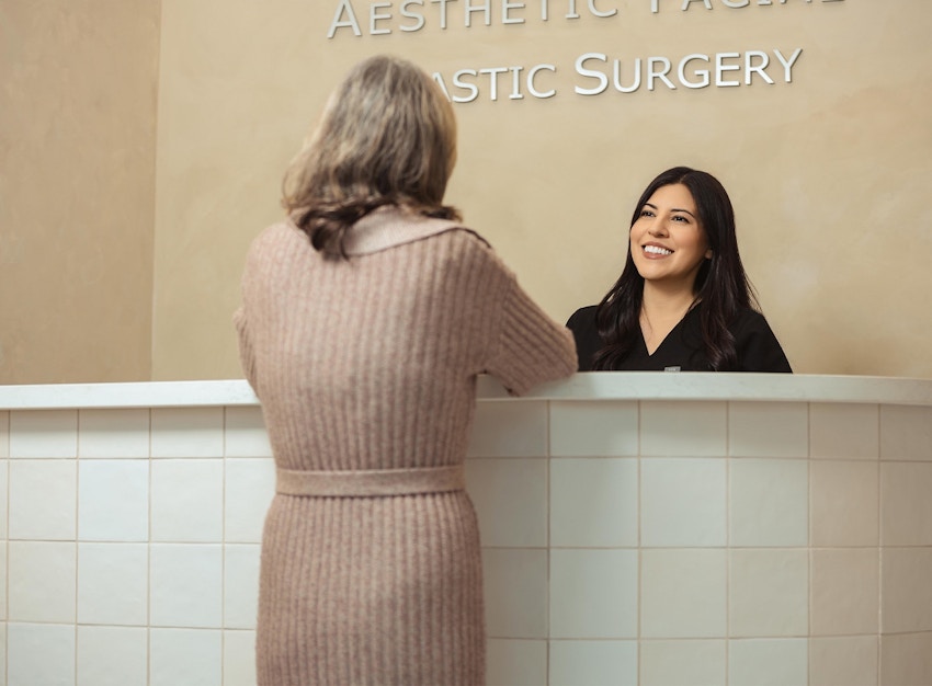 nurse smiling at patient