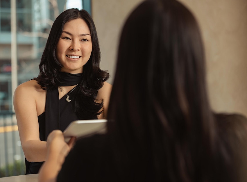 woman smiling