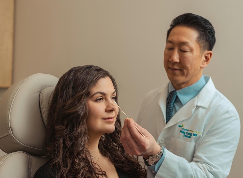 doctor looking at a patient