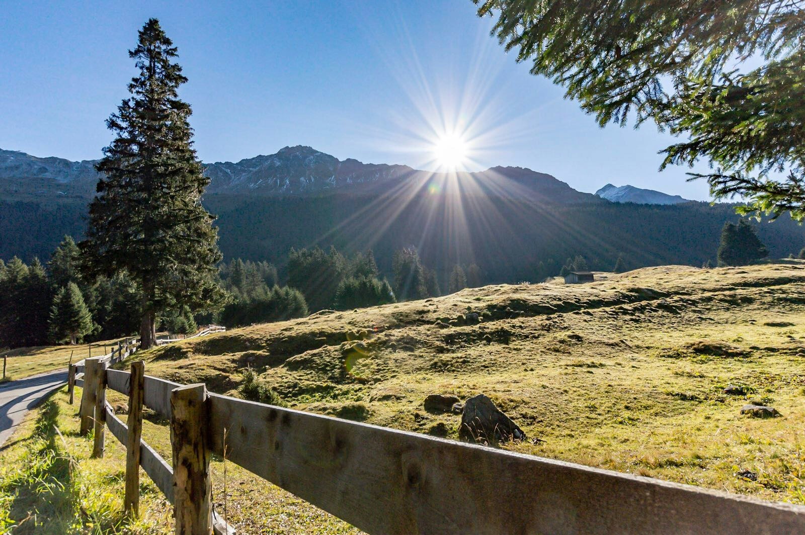 Wanderweg mit Bergpanorama