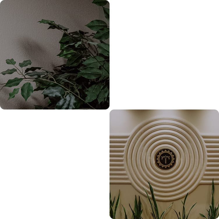 first image: desert, second image: abstract art