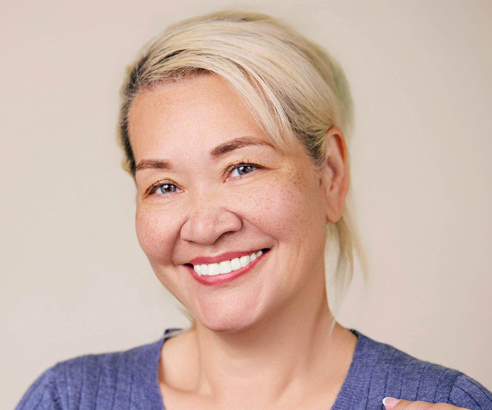 woman smiling