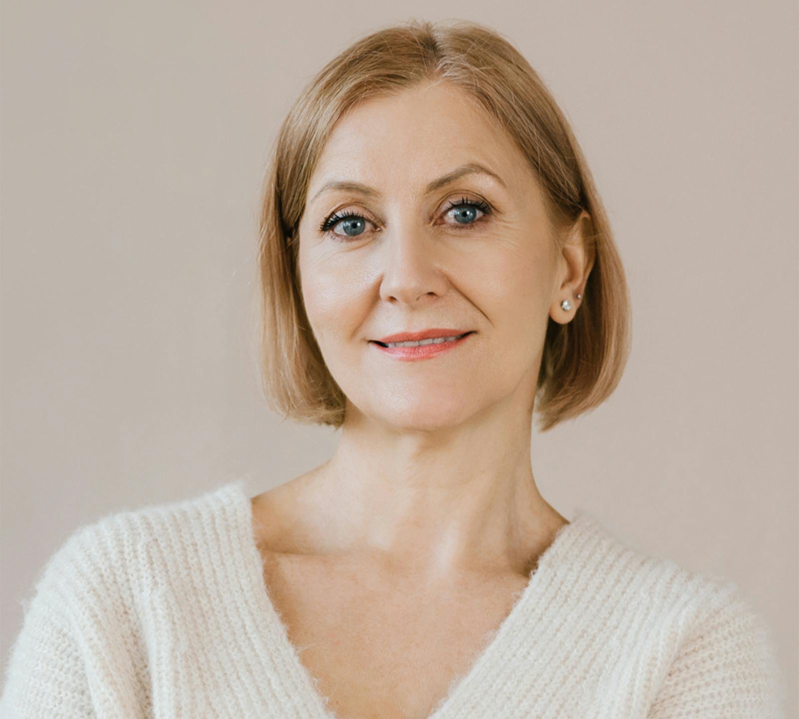 smiling blonde patient with doctor