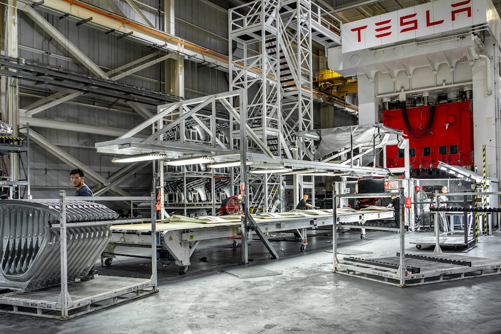 Model 3 production for The New York Times