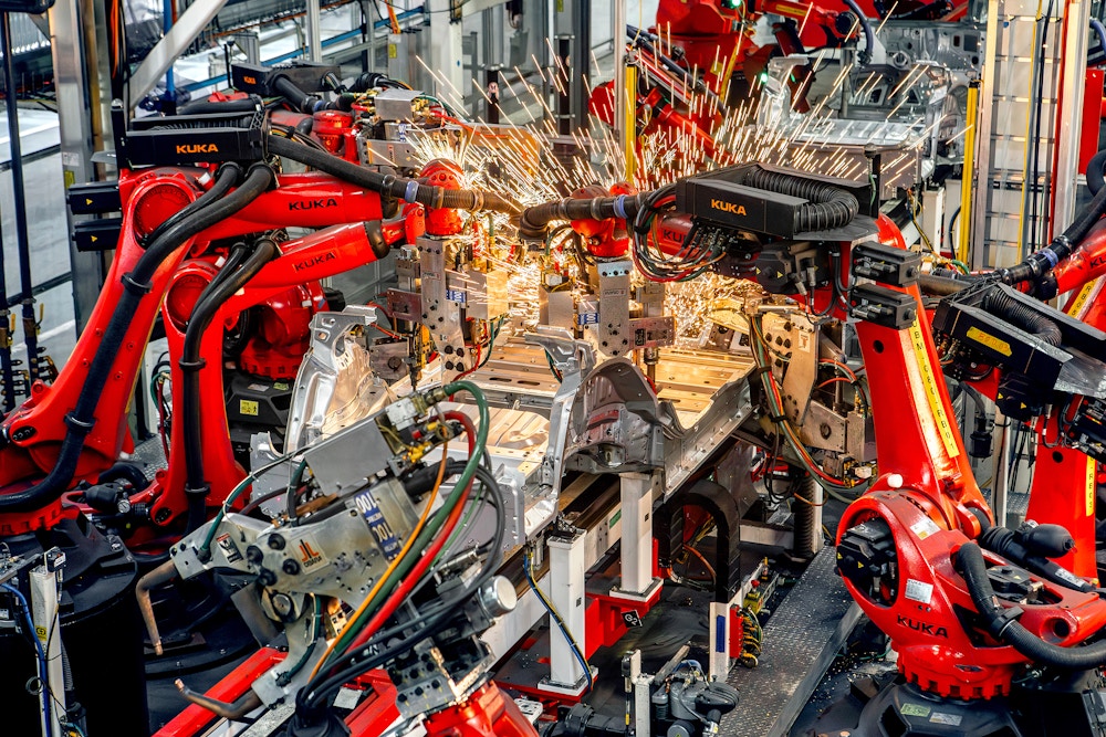 Model 3 production for The New York Times
