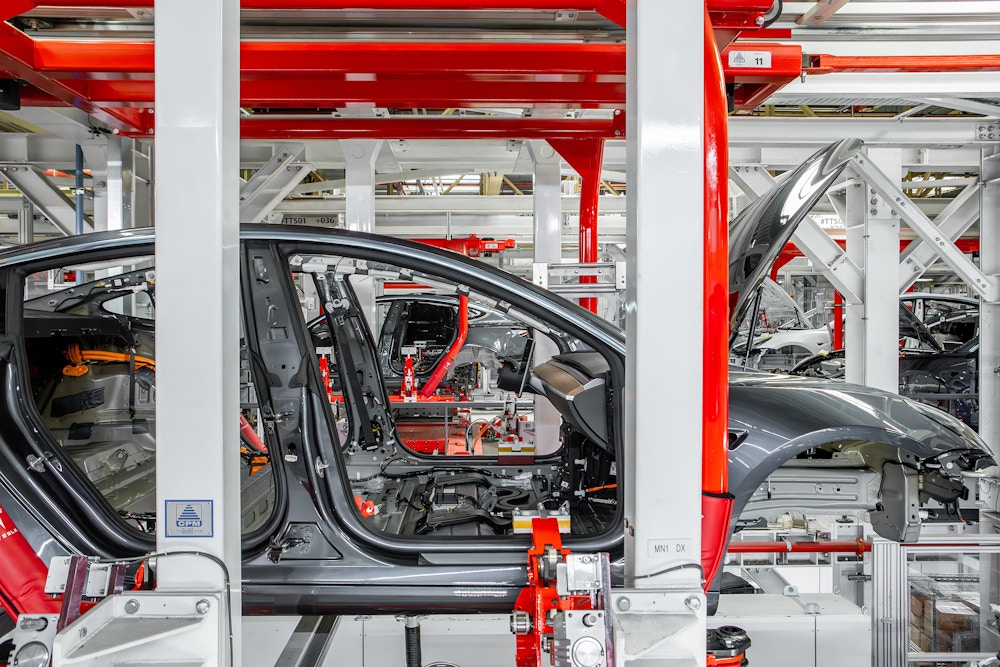 Model 3 production for The New York Times
