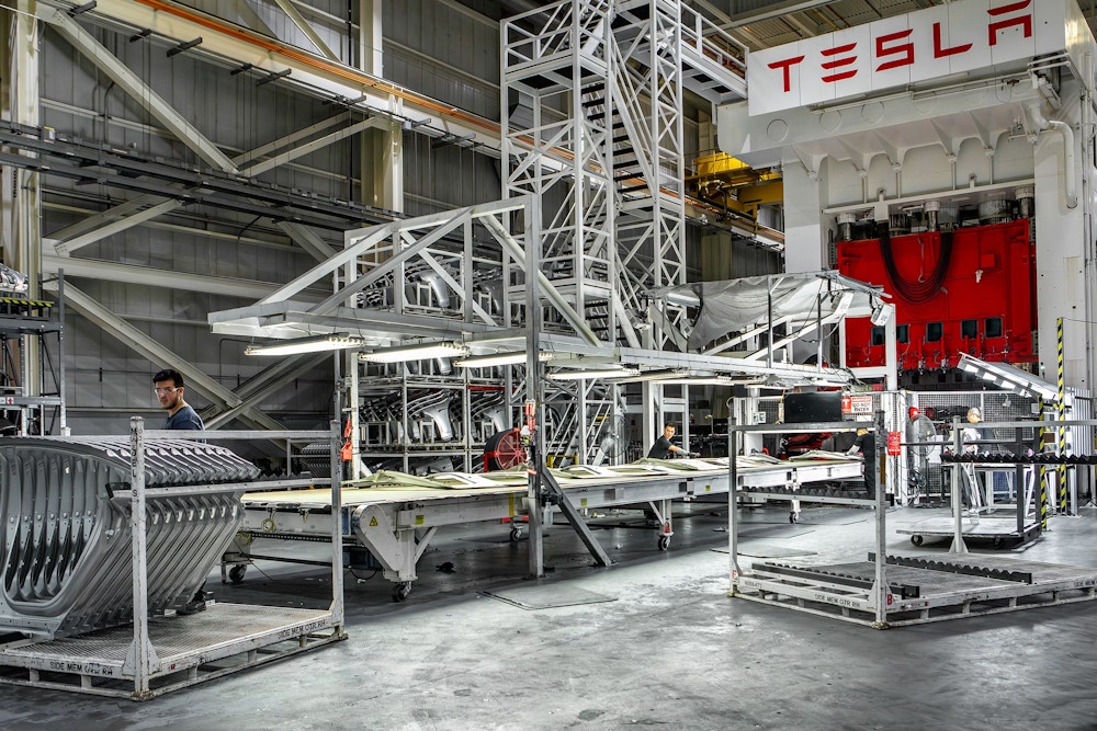 Model 3 production for The New York Times