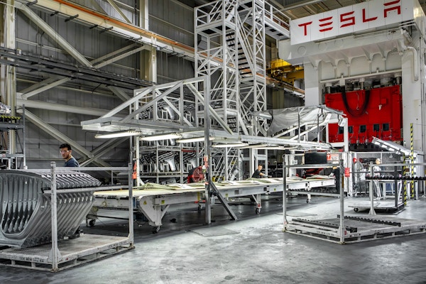 Model 3 production for The New York Times