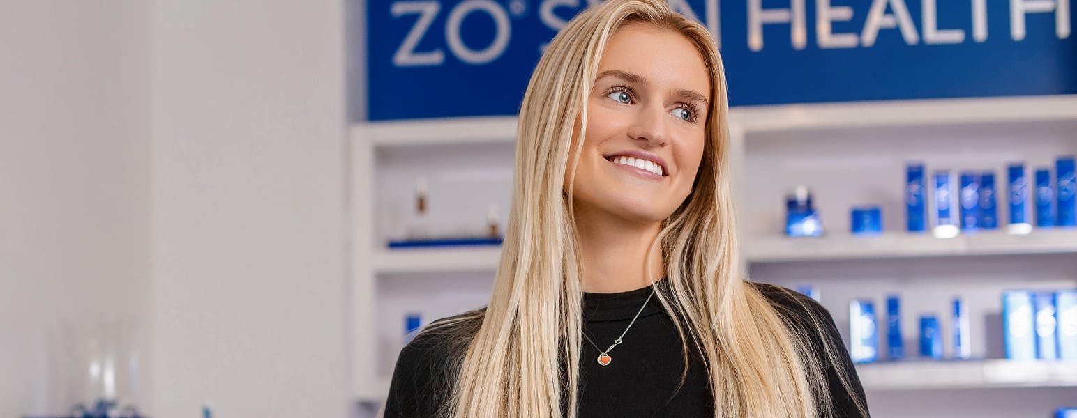 smiling blonde woman