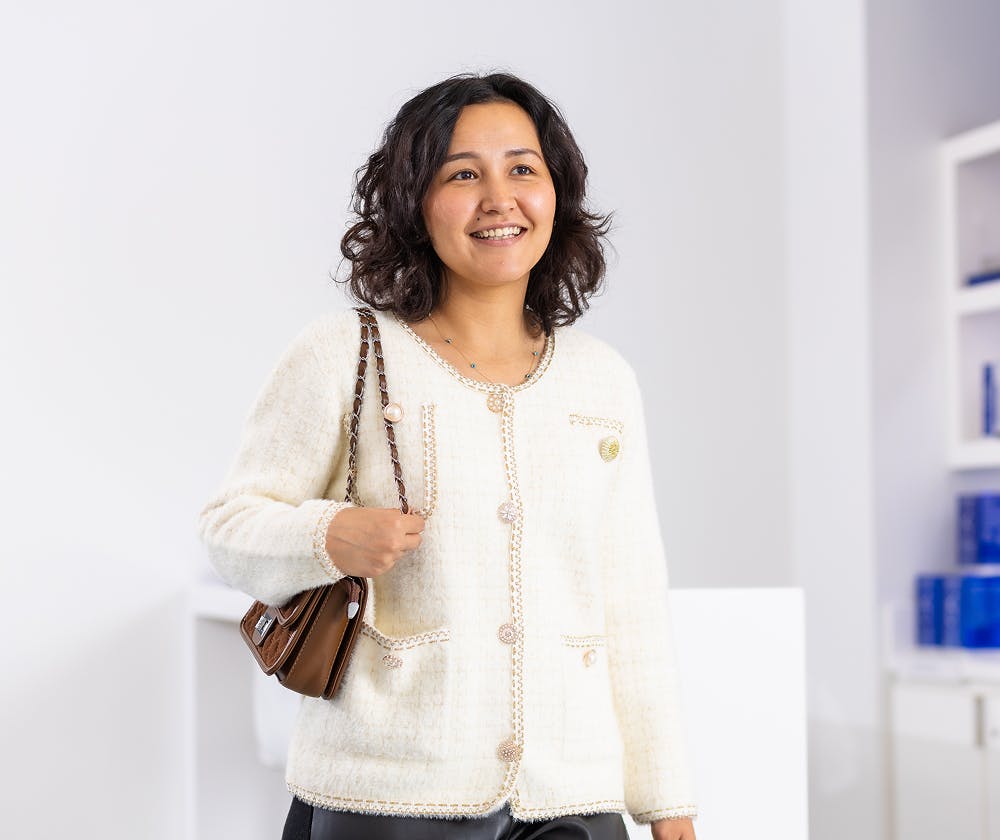 Woman smiling