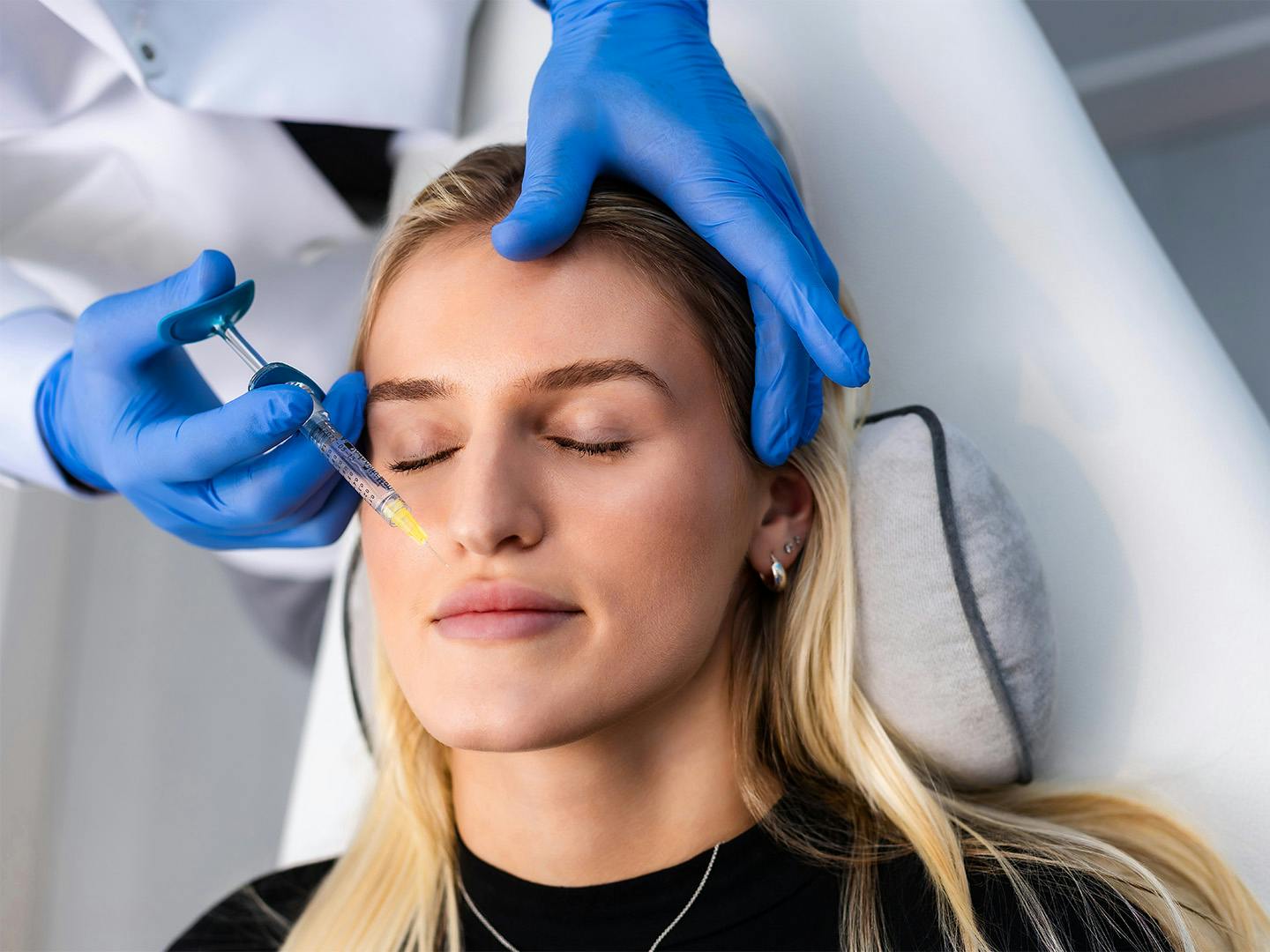 Woman getting an injection