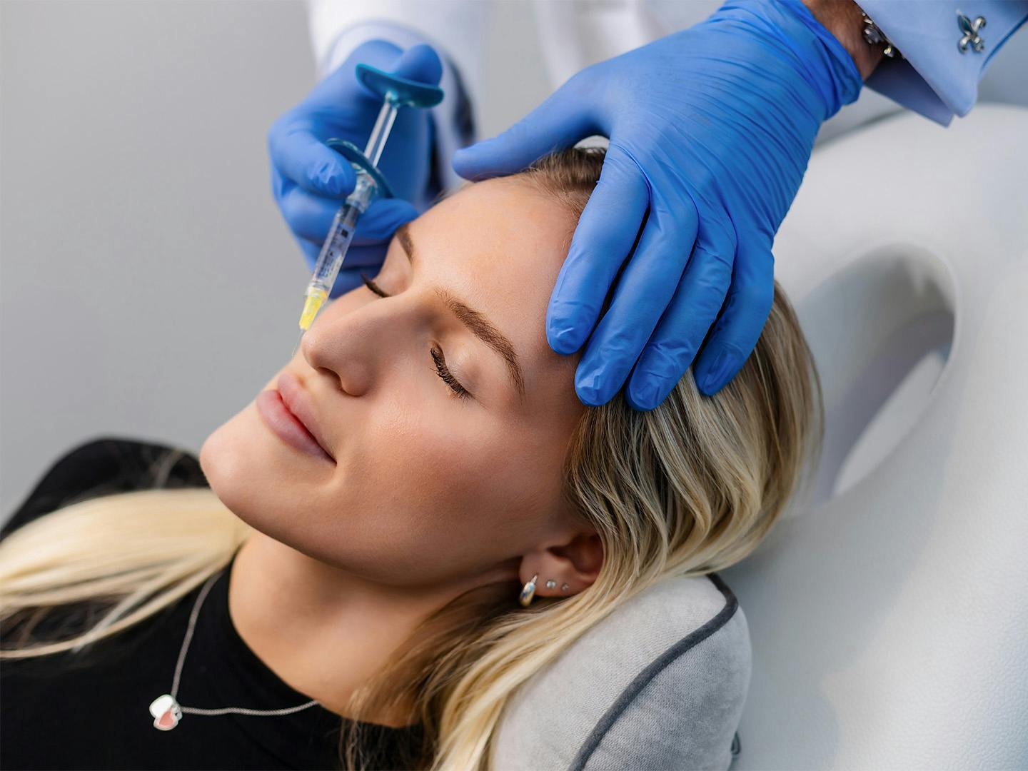 Woman getting an injection