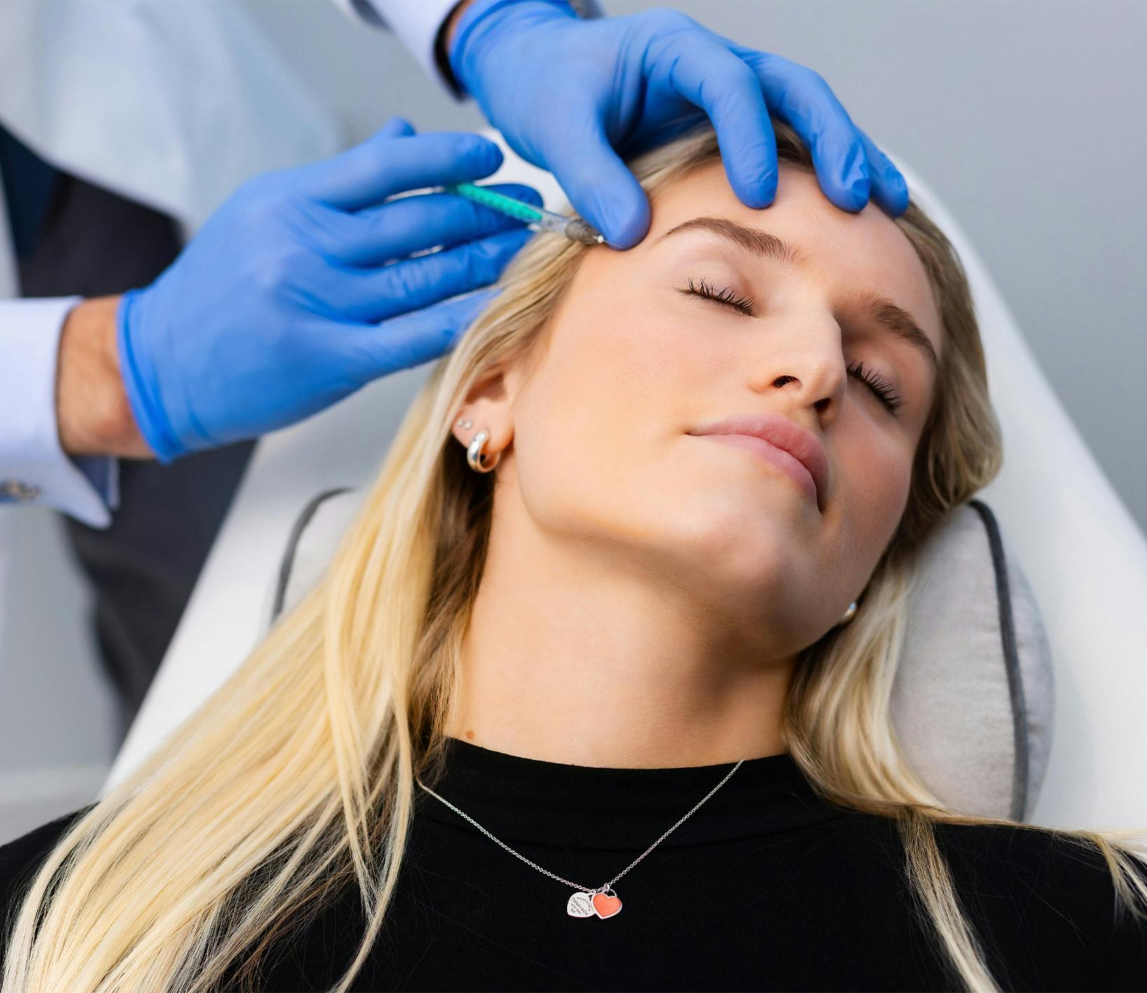 Woman getting an injection