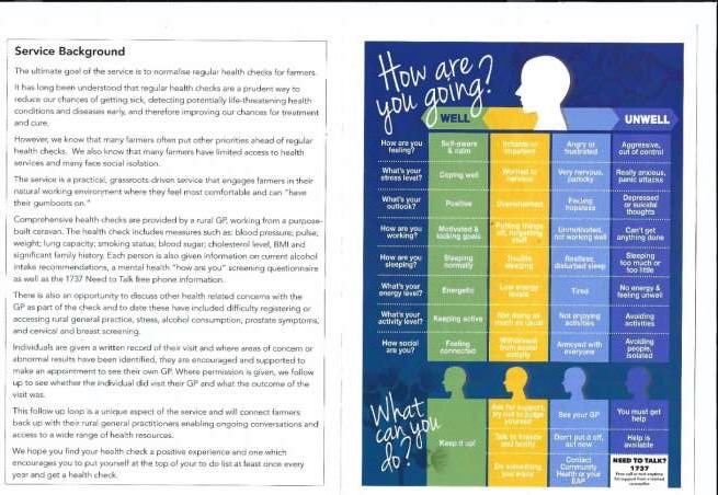Mental health check questionnaire from the information pack