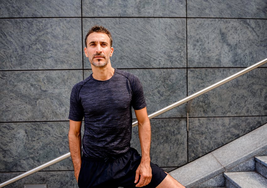man on stairs