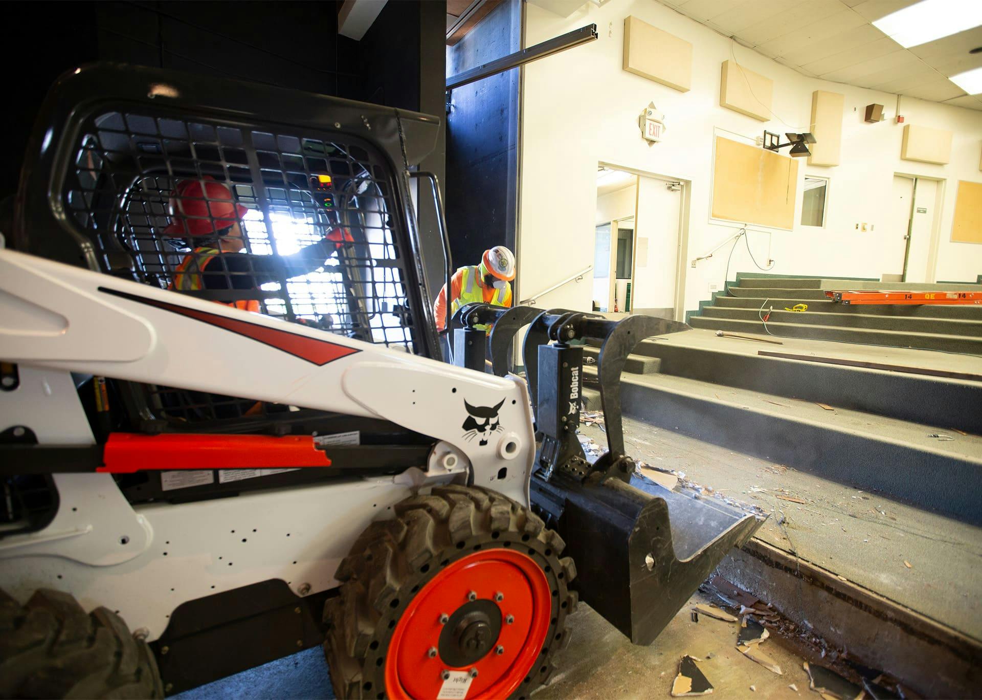 A skidsteer working