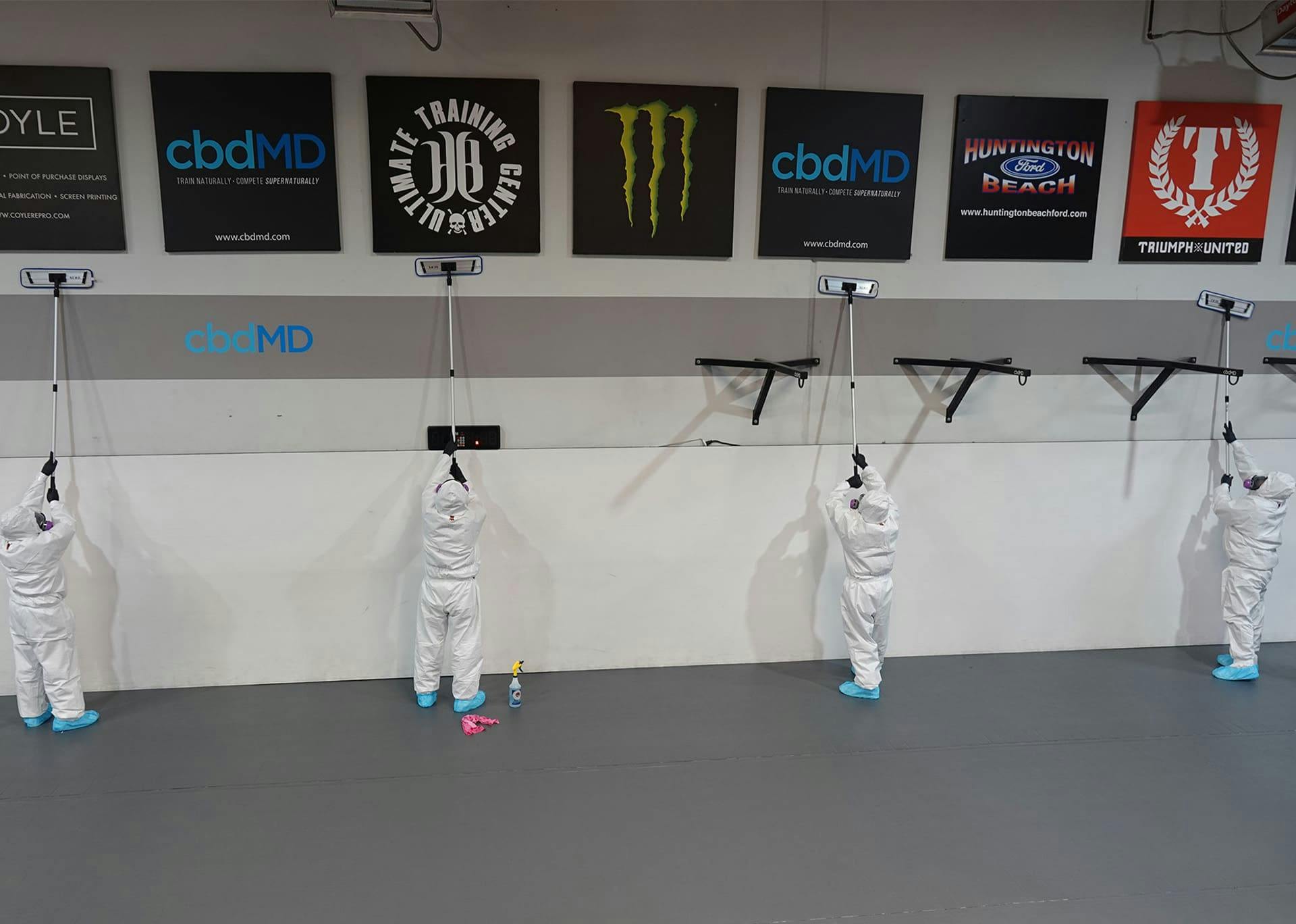 workers cleaning