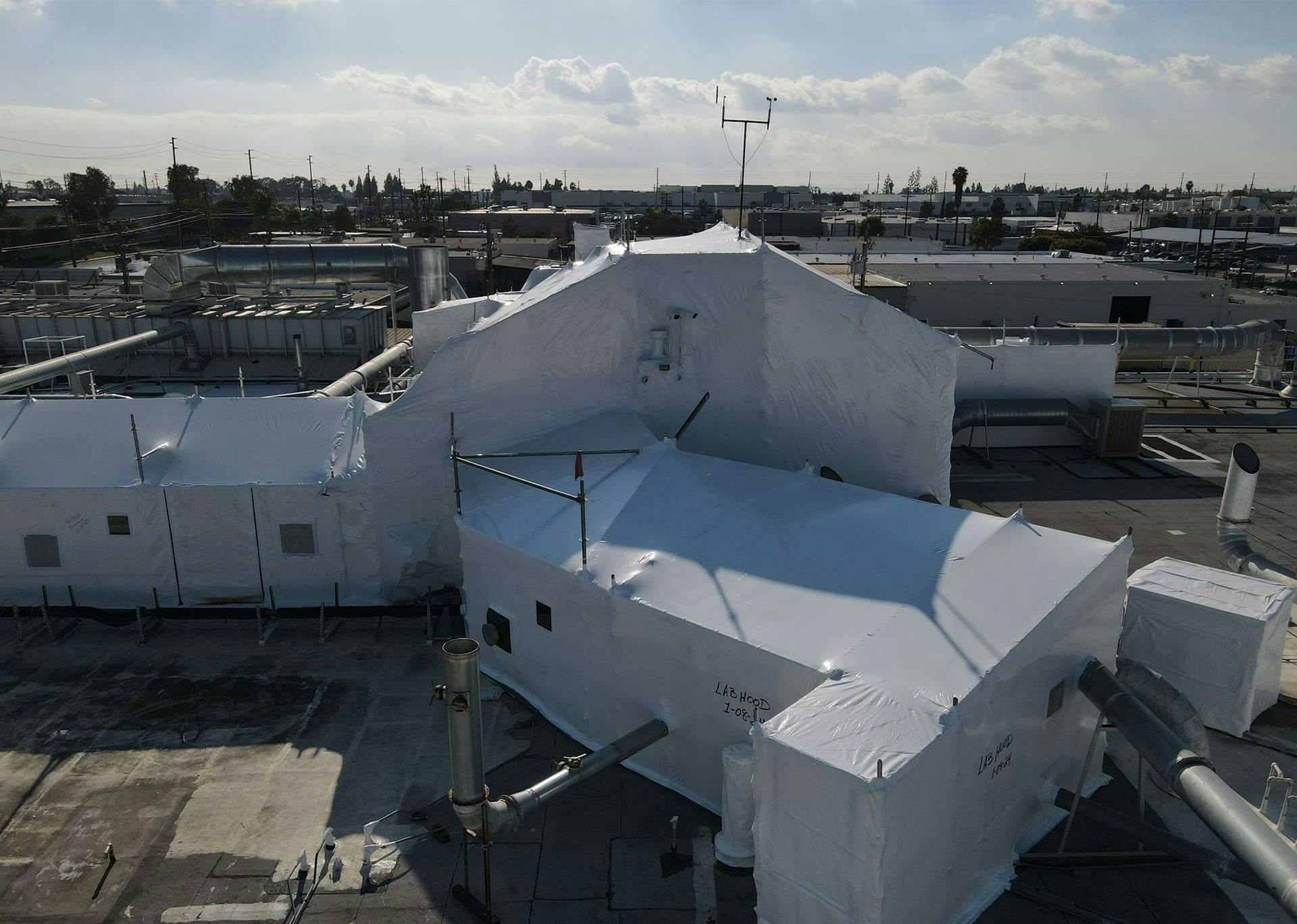a building in containment