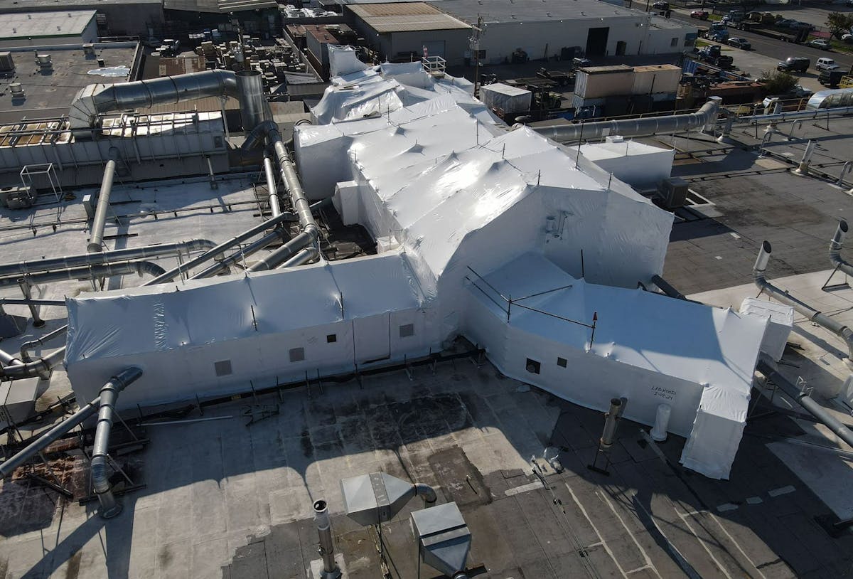 a building being contained