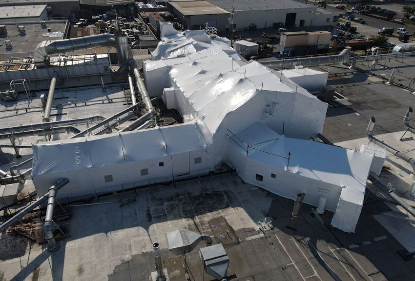 a building being contained