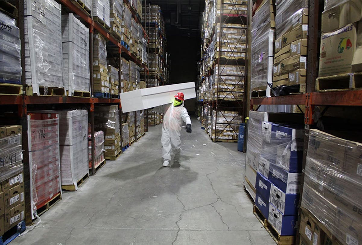 a worker in a warehouse