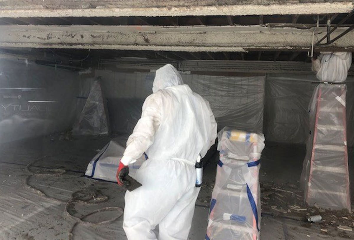 a worker in a basement