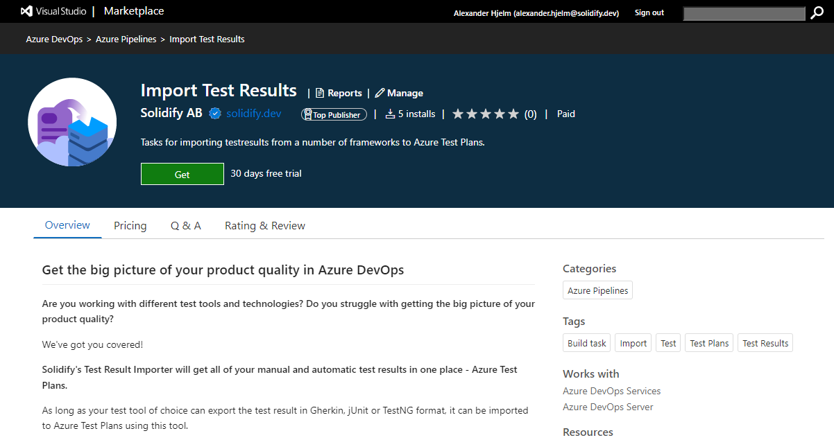 Streamline QA in Azure DevOps with Solidify's Test Results Importer