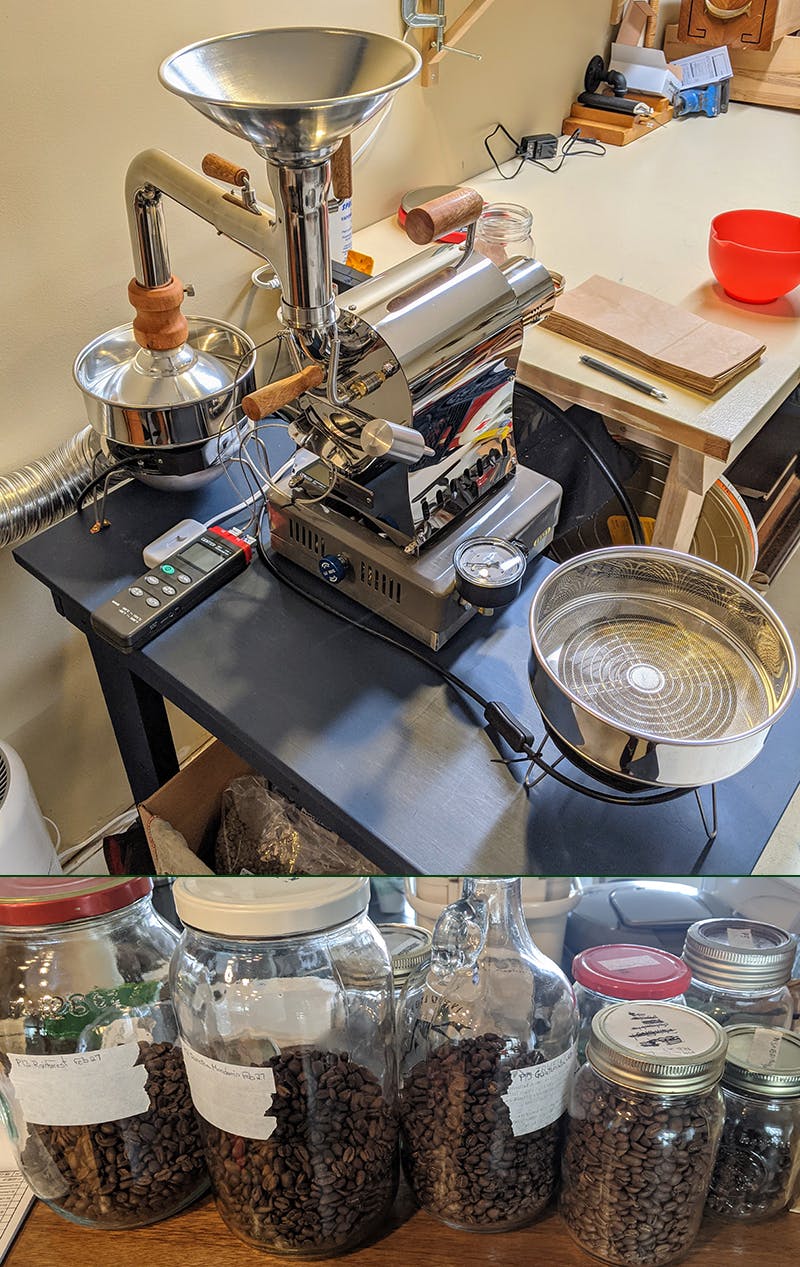 Roasting set-up plus experimenting with different roasting profiles
