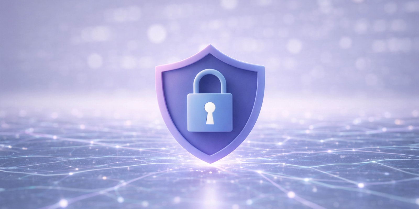 Shield with a lock icon representing secure data protection and trusted integration workflows