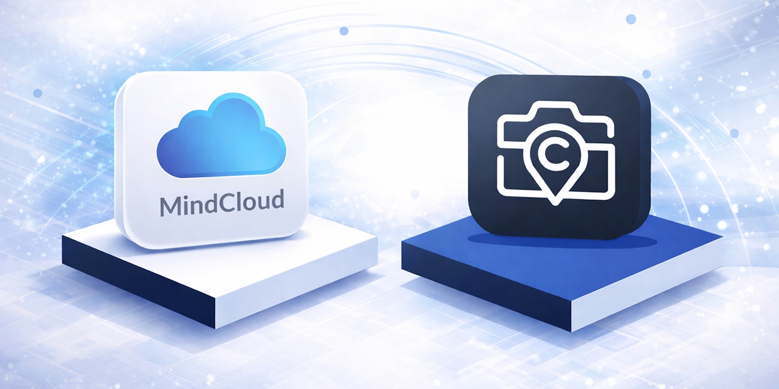 MindCloud and CompanyCam logos displayed on an app icon representing software integration with Aspire