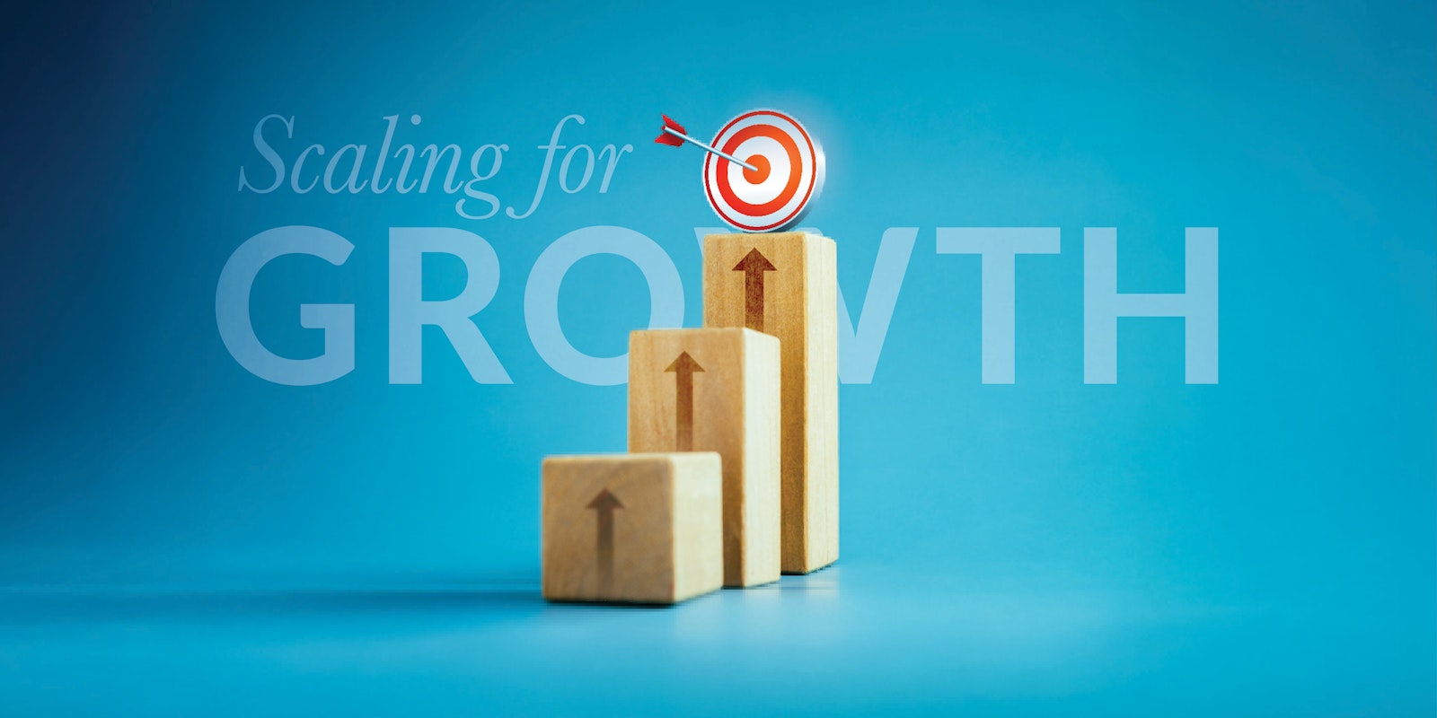 Stacked boxes with upward arrows leading toward a target representing the process of choosing an iPaaS model for business integration goals