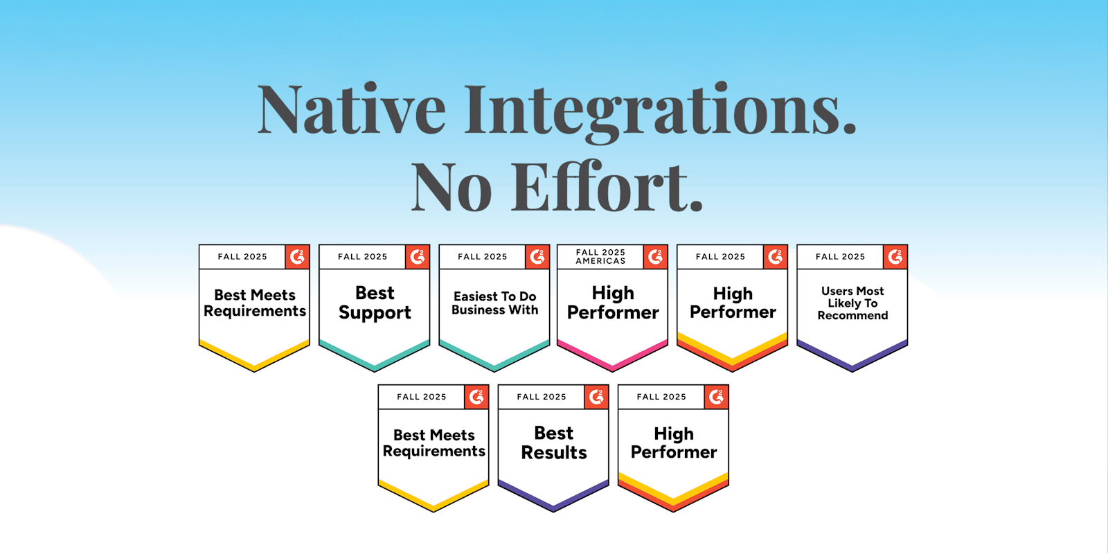 Embedded iPaaS platform graphic showing native integrations and G2 recognition badges representing MindCloud’s seamless integration solution for SaaS companies.