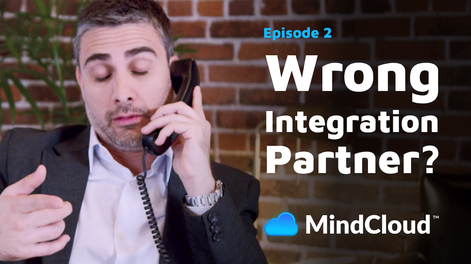 Graphic featuring a person experiencing integration challenges with MindCloud branding, highlighting the importance of choosing the right integration partner.