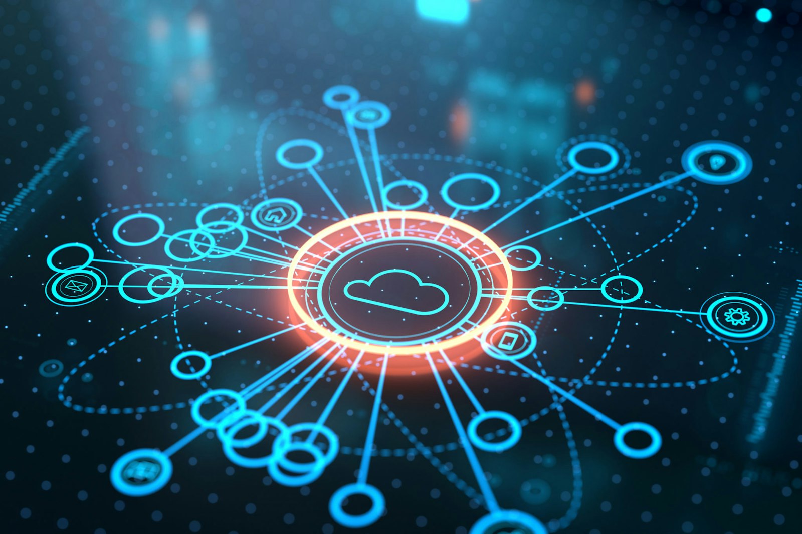 Technology cloud icon representing scalable connections, software integration, and the cost considerations of growing business systems with MindCloud.