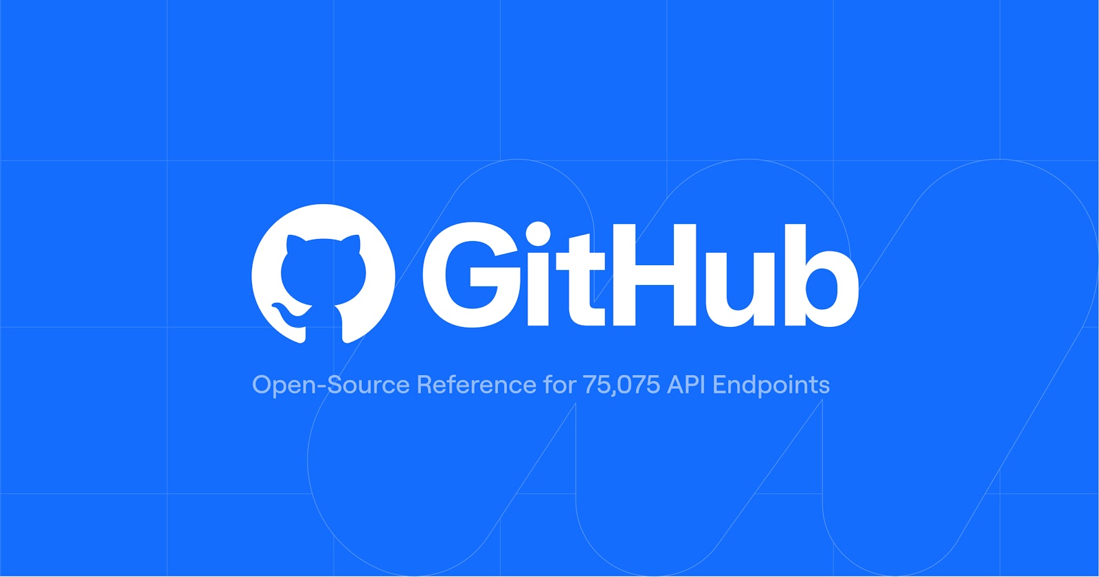 GitHub logo on a blue MindCloud grid background representing the open-source Universal API Reference.