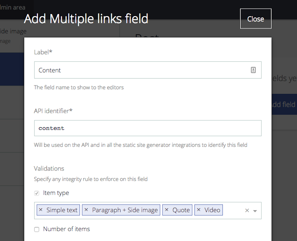 Now you can specify multiple Item Types for a single "Links" field type