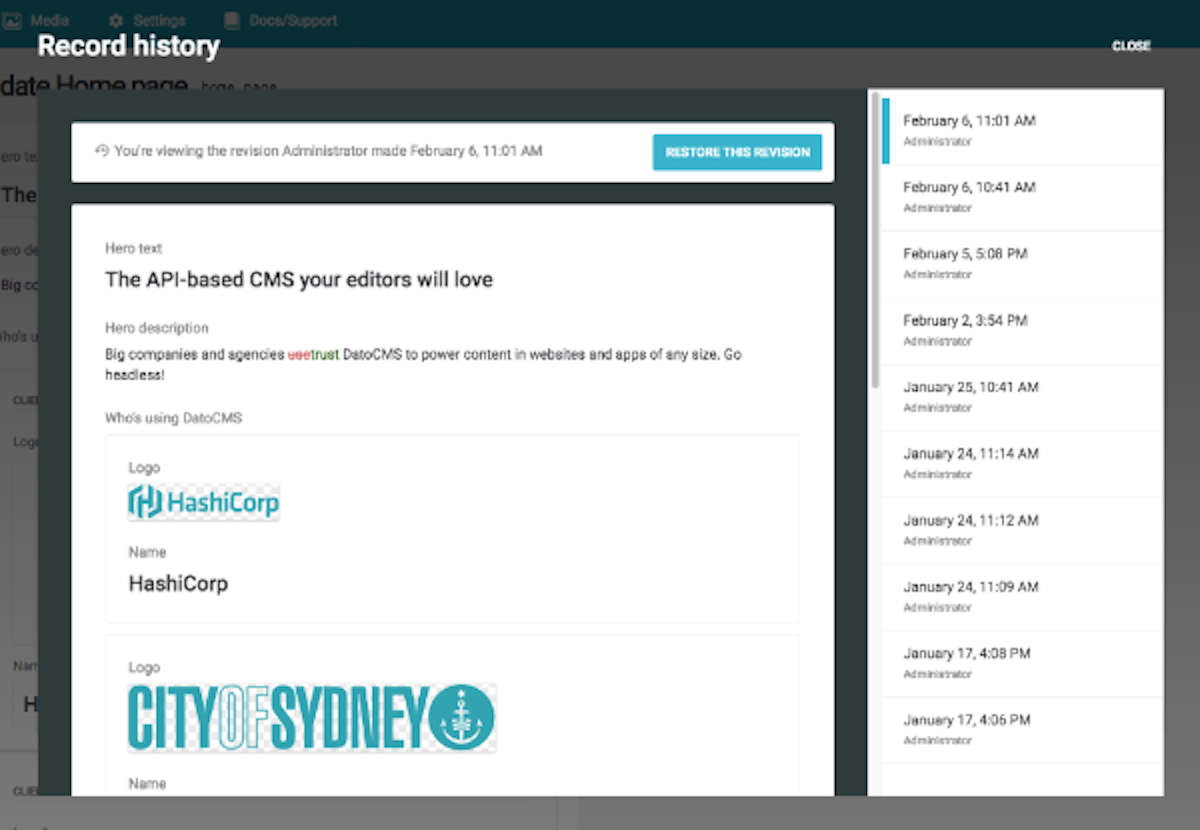 Better review history — DatoCMS Blog