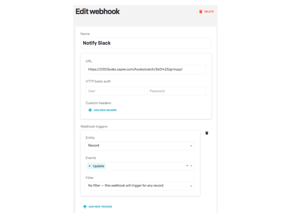 Webhook full view