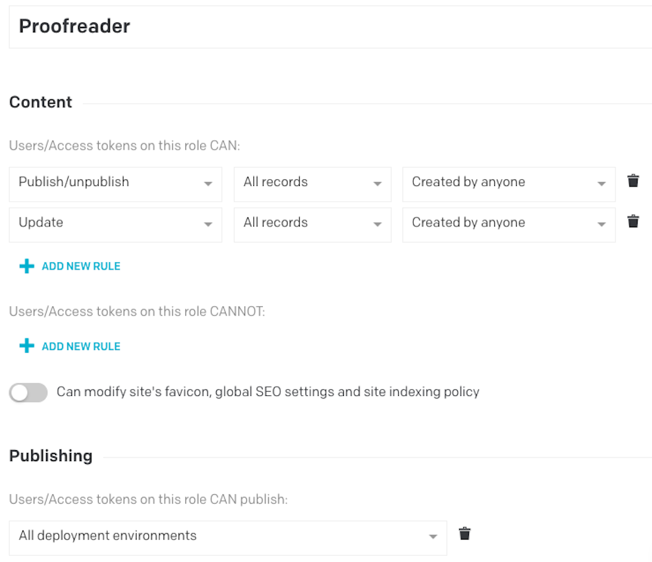 proofreader model with more than one rule for the content